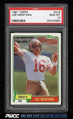 1981 Topps Football Joe Montana ROOKIE RC 216 PSA 10 GEM MINT PWCC