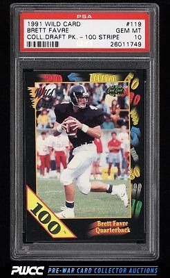 1991 Wild Card College Draft 100 Stripe Brett Favre ROOKIE RC 119 PSA 10 PWCC