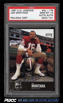 1997 Upper Deck Legends Joe Montana PSADNA AUTO AL178 PSA 10 GEM MINT PWCC