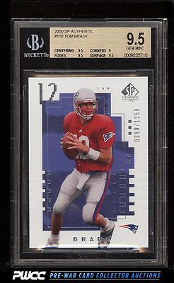 2000 SP Authentic Tom Brady ROOKIE RC 1250 118 BGS 95 GEM MINT PWCC