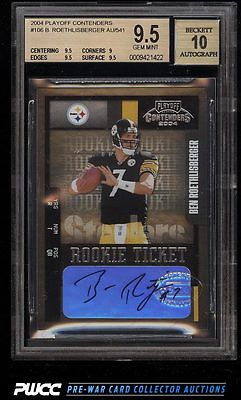 2004 Playoff Contenders Ben Roethlisberger ROOKIE RC AUTO 106 BGS 95 PWCC