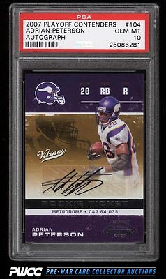 2007 Playoff Contenders Adrian Peterson ROOKIE RC AUTO 104 PSA 10 GEM MT PWCC