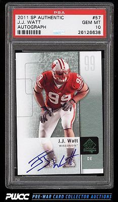 2011 SP Authentic JJ Watt ROOKIE RC AUTO 57 PSA 10 GEM MINT PWCC