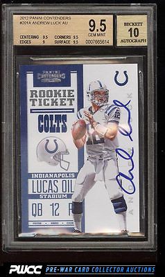 2012 Panini Contenders Andrew Luck ROOKIE RC AUTO 201 BGS 95 GEM MINT PWCC
