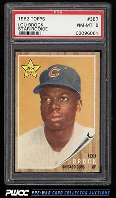 1962 Topps SETBREAK Lou Brock ROOKIE RC 387 PSA 8 NMMT PWCC