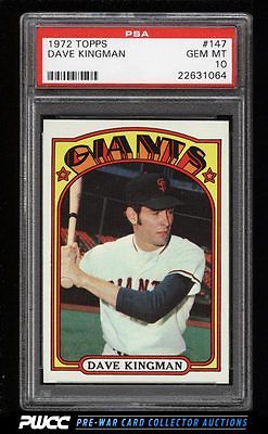 1972 Topps SETBREAK Dave Kingman ROOKIE RC 147 PSA 10 GEM MINT PWCC