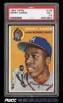 1954 Topps Hank Aaron ROOKIE RC 128 PSA 35 VG PWCC