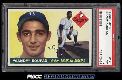 1955 Topps Sandy Koufax ROOKIE RC 123 PSA 7 NRMT PWCC