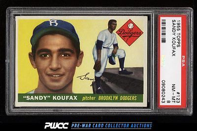 1955 Topps Sandy Koufax ROOKIE RC 123 PSA 8 NMMT PWCC