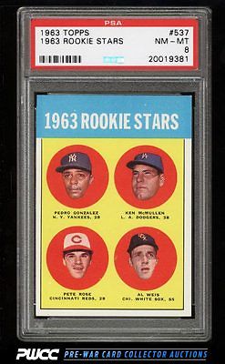 1963 Topps Pete Rose ROOKIE RC 537 PSA 8 NMMT PWCC