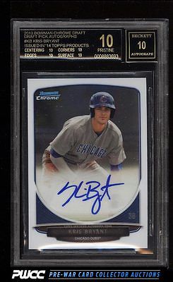 2013 Bowman Chrome Draft Pick Kris Bryant ROOKIE RC AUTO BGS 10 PRISTINE PWCC