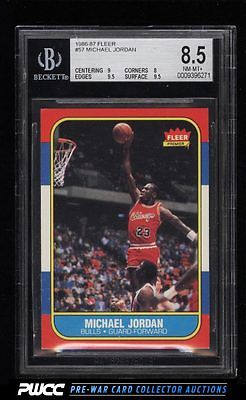 1986 Fleer Basketball Michael Jordan ROOKIE RC 57 BGS 85 NMMT PWCC