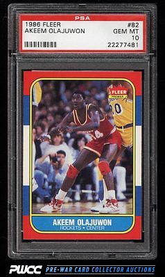 1986 Fleer Basketball Hakeem Olajuwon ROOKIE RC 82 PSA 10 GEM MINT PWCC