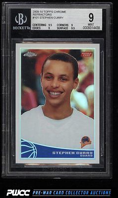 2009 Topps Chrome Refractors Stephen Curry ROOKIE RC 500 101 BGS 9 MINT PWCC