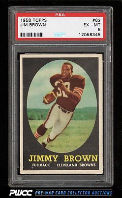 1958 Topps Football Jim Brown ROOKIE RC 62 PSA 6 EXMT PWCC