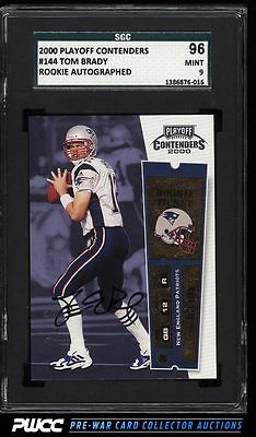 2000 Playoff Contenders Tom Brady ROOKIE RC AUTO 144 SGC 996 MINT PWCC