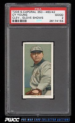 190911 T206 Cy Young CLEVELAND GLOVE SHOWS SC FACTORY 42 PSA 2 GD PWCC