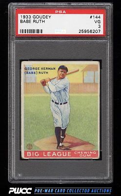 1933 Goudey Babe Ruth 144 PSA 3 VG PWCC