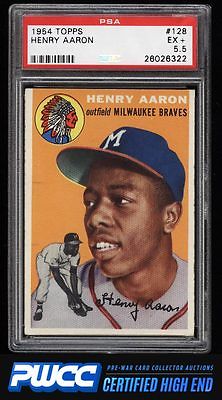 1954 Topps Hank Aaron ROOKIE RC 128 PSA 55 EX PWCCHE