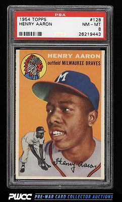 1954 Topps Hank Aaron ROOKIE RC 128 PSA 8 NMMT PWCC