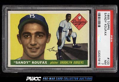 1955 Topps Sandy Koufax ROOKIE RC 123 PSA 7 NRMT PWCC