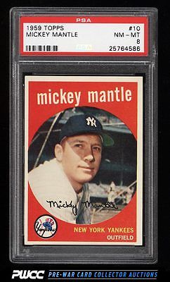 1959 Topps Mickey Mantle 10 PSA 8 NMMT PWCC