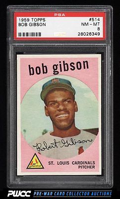 1959 Topps Bob Gibson ROOKIE RC 514 PSA 8 NMMT PWCC