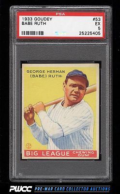 1933 Goudey Babe Ruth 53 PSA 5 EX PWCC