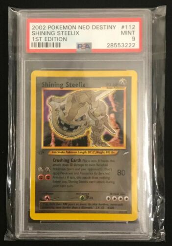 PSA 9 Mint Shining Steelix 1st edition Holo Neo Destiny Pokemon Card 112105