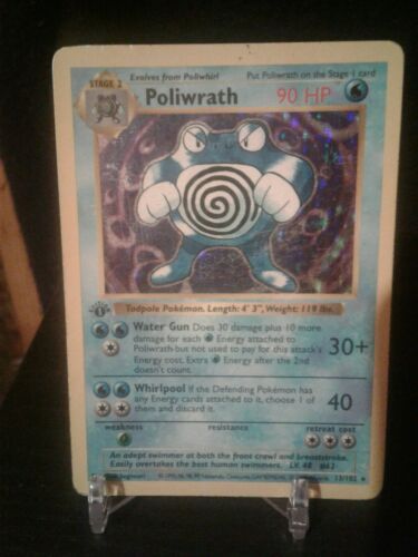 First Edition Shadowless Pokemon Card Poliwrath 1st Edition Shadowless 13102