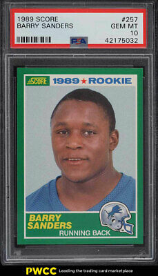 1989 Score Football Barry Sanders ROOKIE RC 257 PSA 10 GEM MINT