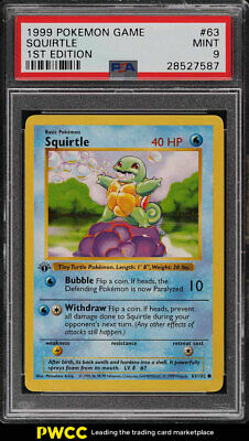 1999 Pokemon Game 1st Edition Squirtle 63 PSA 9 MINT