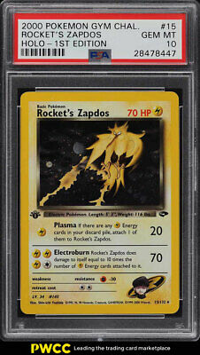 2000 Pokemon Gym Challenge 1st Edition Holo Rockets Zapdos 15 PSA 10 GEM MINT