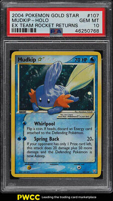 2004 Pokemon EX Team Rocket Returns Gold Star Holo Mudkip 107 PSA 10 GEM MINT