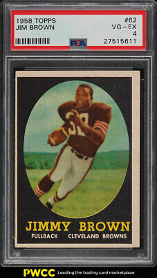 1958 Topps Football Jim Brown ROOKIE RC 62 PSA 4 VGEX