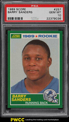 1989 Score Football Barry Sanders ROOKIE RC 257 PSA 10 GEM MINT