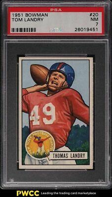 1951 Bowman Football Tom Landry ROOKIE RC 20 PSA 7 NRMT