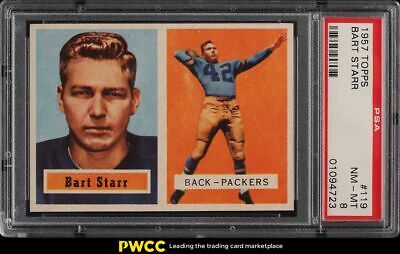 1957 Topps Football Bart Starr ROOKIE RC 119 PSA 8 NMMT