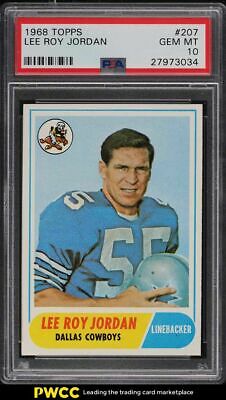 1968 Topps Football Lee Roy Jordan 207 PSA 10 GEM MINT