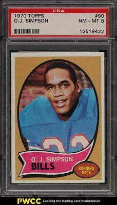 1970 Topps Football OJ Simpson ROOKIE RC 90 PSA 8 NMMT