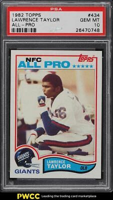 1982 Topps Football Lawrence Taylor ROOKIE RC ALLPRO 434 PSA 10 GEM MINT