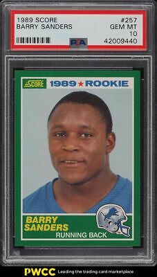 1989 Score Football Barry Sanders ROOKIE RC 257 PSA 10 GEM MINT