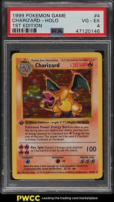 1999 Pokemon Game 1st Edition Holo Charizard 4 PSA 4 VGEX