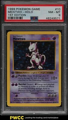 1999 Pokemon Game 1st Edition Shadowless Holo Mewtwo 10 PSA 8 NMMT