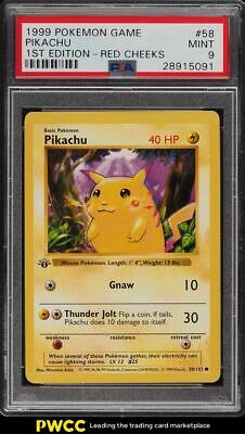 1999 Pokemon Game 1st Edition Red Cheeks Pikachu 58 PSA 9 MINT