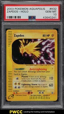 2003 Pokemon Aquapolis Holo Zapdos H32 PSA 10 GEM MINT