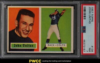 1957 Topps Football Johnny Unitas ROOKIE RC 138 PSA 7 NRMT