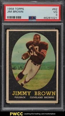 1958 Topps Football Jim Brown ROOKIE RC 62 PSA 3 VG