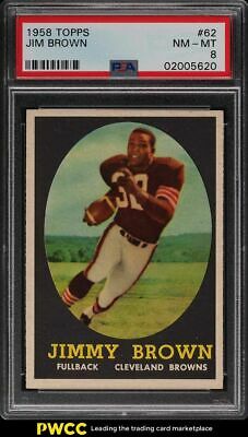 1958 Topps Football Jim Brown ROOKIE RC 62 PSA 8 NMMT