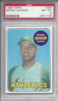 Reggie Jackson 1969 Topps RC  PSA 8